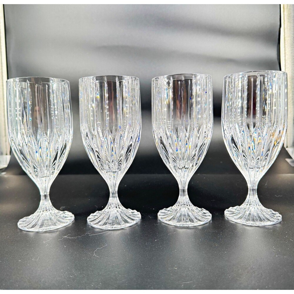 Mikasa Park Lane Crystal Iced Tea Glasses Set of 4 Clear 7 1/2”